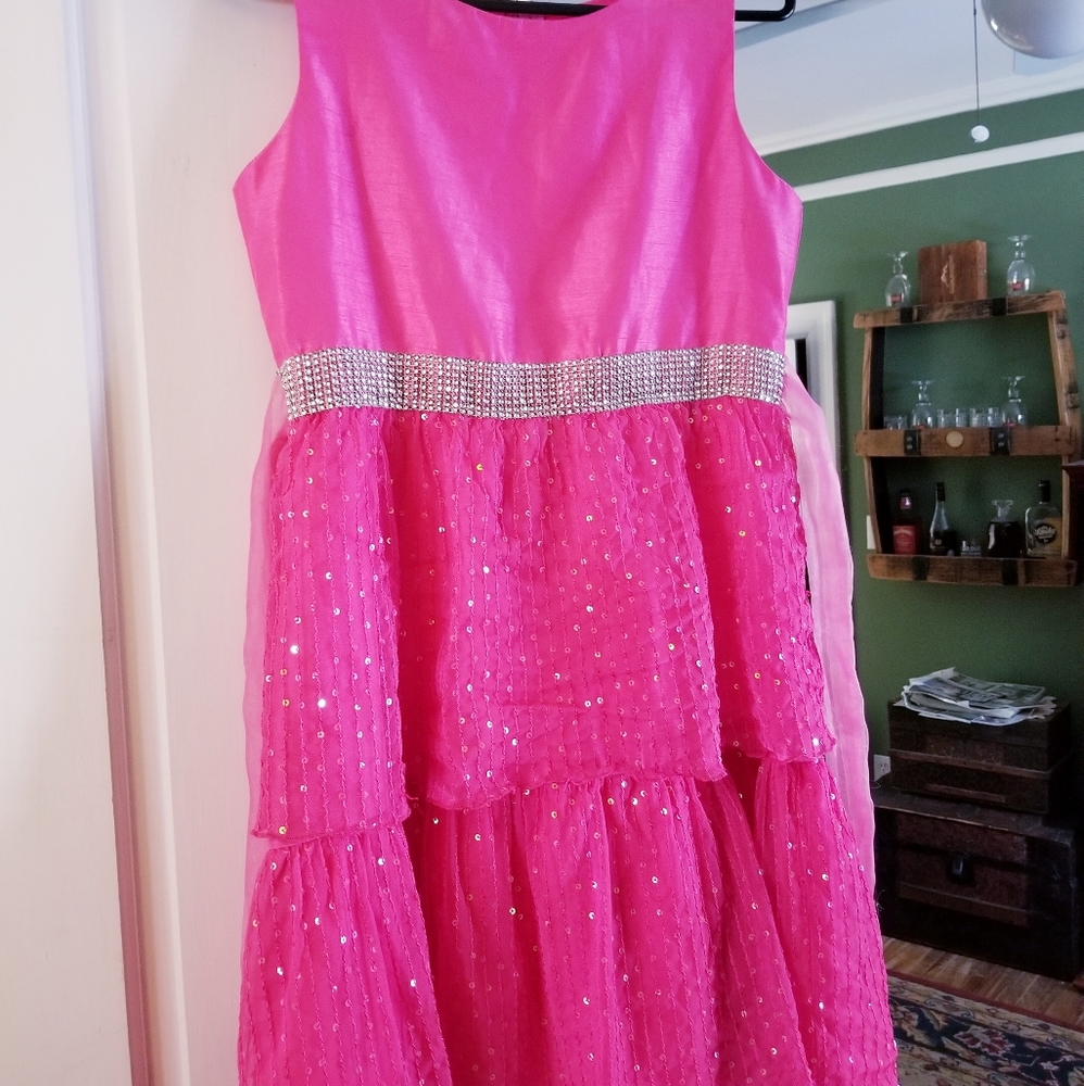 Girl's Rose Editions Fuscia Party Dress sz 14.5